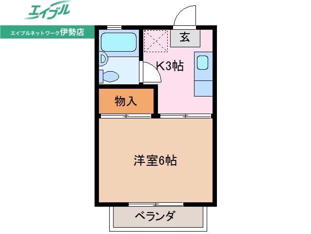 ブセナテラス(1K/1階)の間取り写真