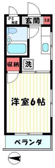 フラワーハイツ(1K/3階)の間取り写真
