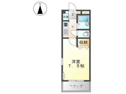 レジデンス松原(1K/2階)の間取り写真