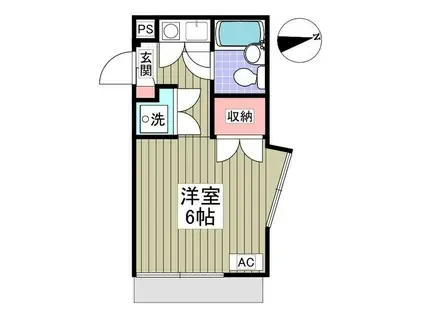 フローラルコートII(1K/1階)の間取り写真