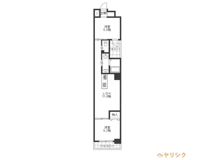 ノースゲート名駅(2LDK/5階)の間取り写真