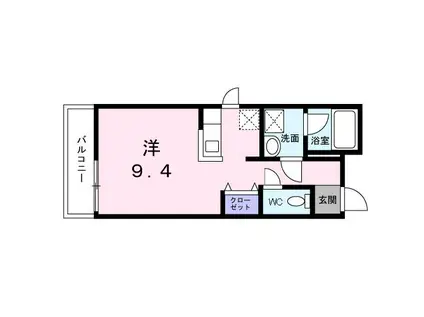 ティアラグレイス(ワンルーム/3階)の間取り写真