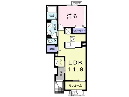 ラ.ヴェリタ(1LDK/1階)の間取り写真