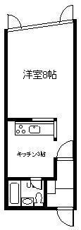 ドムスのじま(1K/2階)の間取り写真