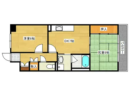 光町ハイム(2DK/7階)の間取り写真