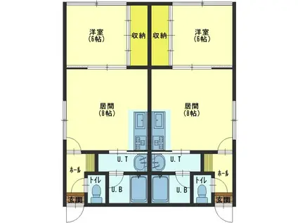 ネオス川原II(1DK/1階)の間取り写真