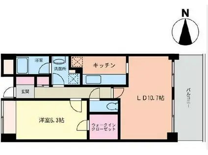 パティオ(1LDK/3階)の間取り写真