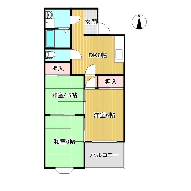 正木マンション(3DK/2階)の間取り写真