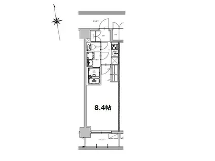 S-RESIDENCE今池BELETA(1K/2階)の間取り写真