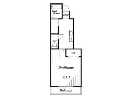 リブリ・富士(1K/1階)の間取り写真