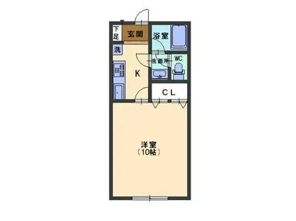 メゾン・スードゥ(1K/1階)の間取り写真