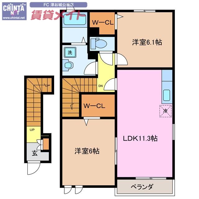 シード・ナーザリー(2LDK/2階)の間取り写真