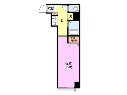 プレジール野中(1K/3階)の間取り写真