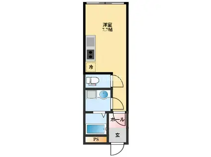 サンハイツ(ワンルーム/1階)の間取り写真