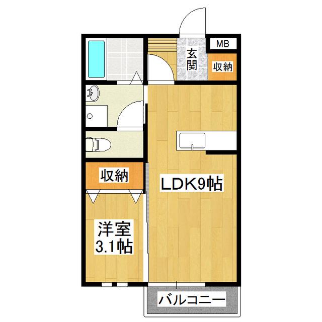 シャンスパレスZ(1LDK/1階)の間取り写真