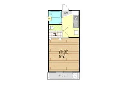 サンライズ22(1K/1階)の間取り写真