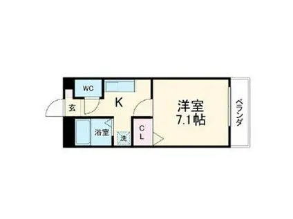 エクセル枇杷島(1K/5階)の間取り写真