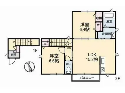 ストルーチェ(2LDK/2階)の間取り写真