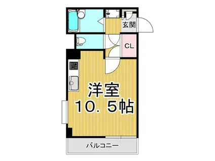 PRESIDENT荒田八幡(ワンルーム/3階)の間取り写真