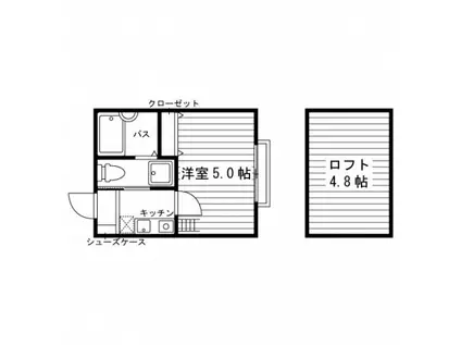 メゾンエマブルA棟(1K/1階)の間取り写真