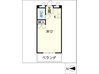 メゾン河合(ワンルーム/4階)の間取り写真