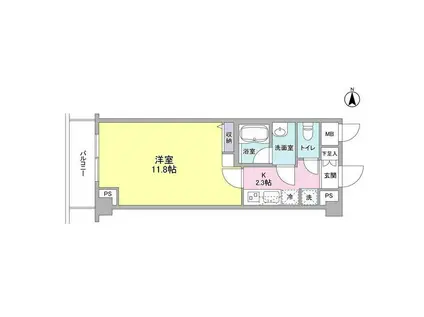 メゾン・ラフィーネ(1K/1階)の間取り写真