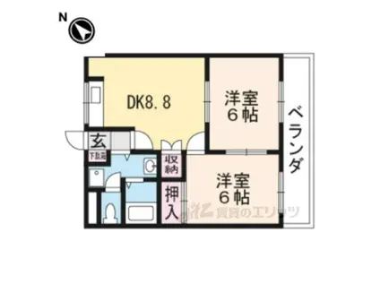 コーポSAWADA(2DK/2階)の間取り写真