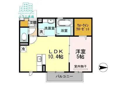 ウィット須田ノ木(1LDK/2階)の間取り写真