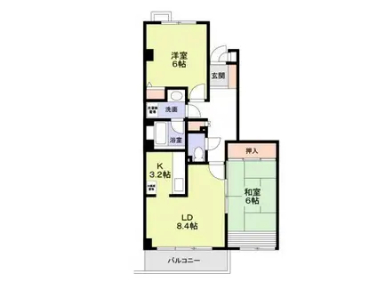 コスモリード三軒茶屋(2LDK/3階)の間取り写真