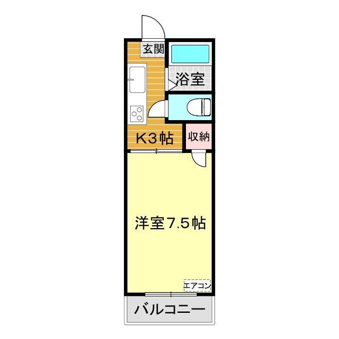 GRACEみやらび(1K/2階)の間取り写真