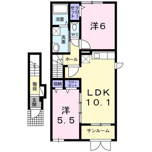 アンナプルナIII(2LDK/2階)の間取り写真