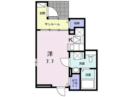 SK南太田 B棟(1K/1階)の間取り写真