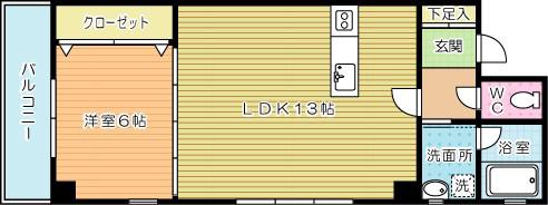 グレイス(1LDK/5階)の間取り写真