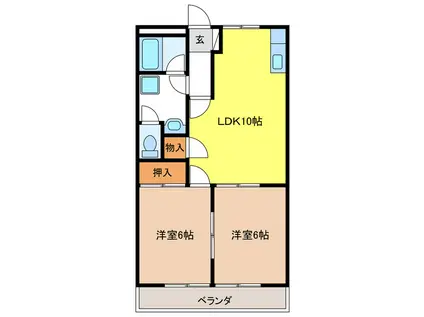 サンハイムシバ(2LDK/2階)の間取り写真