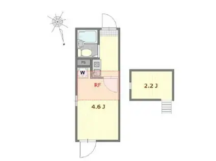 シャンテ谷在家(ワンルーム/3階)の間取り写真