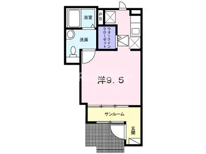 インクリーズ ウィステリアII(ワンルーム/1階)の間取り写真