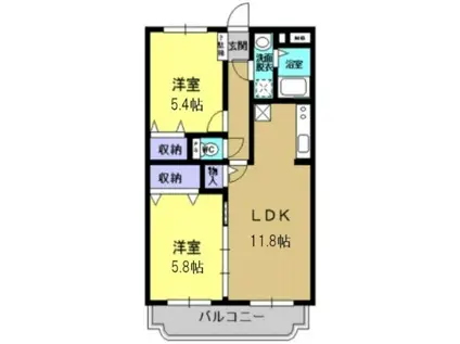 Y&Mグランディール・マリン(2LDK/3階)の間取り写真