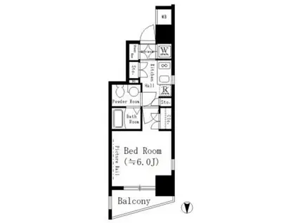 コージーコート御殿山(1K/2階)の間取り写真