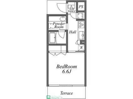 ミリアレジデンス桜新町ガーデン(1K/1階)の間取り写真