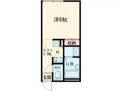 EXEO横越中央(ワンルーム/2階)の間取り写真