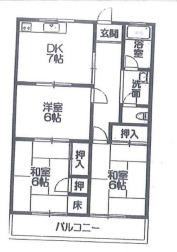 雄姿マンション(3DK/2階)の間取り写真