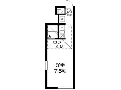 アプリコット(ワンルーム/1階)の間取り写真