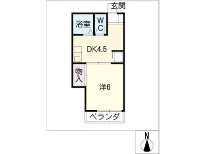 ラフォーレ岐阜(1DK/3階)の間取り写真