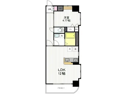 セントフィールド壱番館(1LDK/5階)の間取り写真