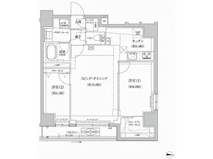 RELUXIA本所吾妻橋III(2LDK/5階)の間取り写真