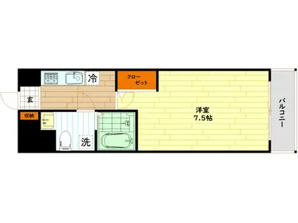 TS SQUARE大阪城(1K/11階)の間取り写真