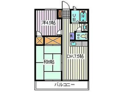 サンハイツ(2DK/1階)の間取り写真