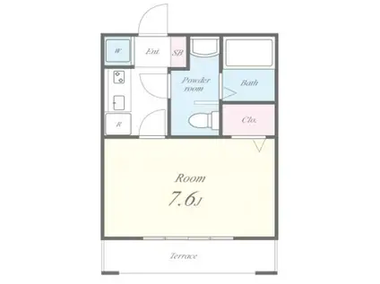 メディオ佐野(1K/1階)の間取り写真