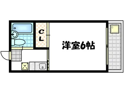 ピアレス多喜(ワンルーム/3階)の間取り写真