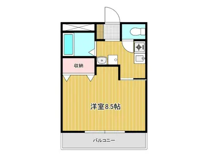 ヴィオスII(1K/2階)の間取り写真